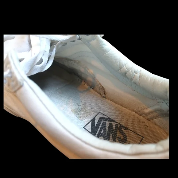 VANS Mens White Old Skool Canvas Shoes- Size US Men 7.5/Women 9 - Picture 12 of 14